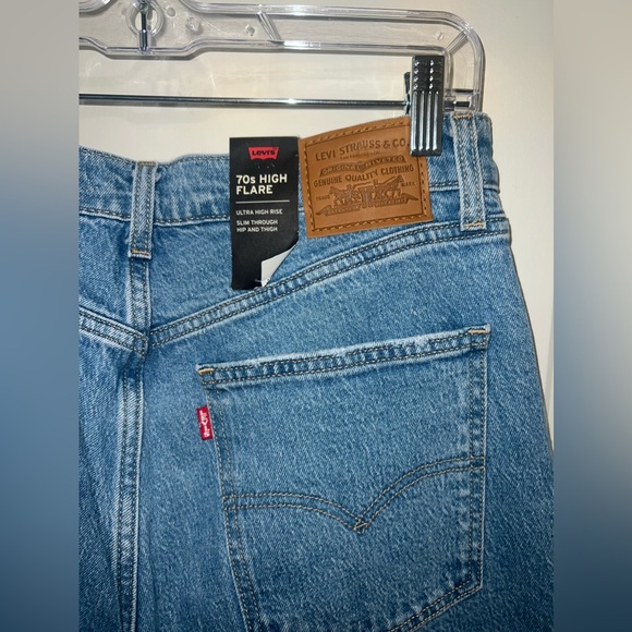 NWT Free People Marine Babe Easy Street Levi Flare Jeans size 31/12 - Picture 12 of 13